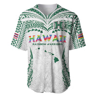 Custom Hawaii Rainbow Warriors Baseball Jersey Polynesian Motif White Color