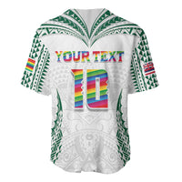 Custom Hawaii Rainbow Warriors Baseball Jersey Polynesian Motif White Color