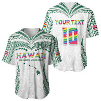 Custom Hawaii Rainbow Warriors Baseball Jersey Polynesian Motif White Color