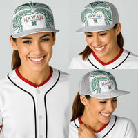 Hawaii Rainbow Warriors Baseball Net Cap Polynesian Motif White Color