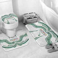 Hawaii Rainbow Warriors Bathroom Set Polynesian Motif White Color