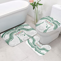 Hawaii Rainbow Warriors Bathroom Set Polynesian Motif White Color