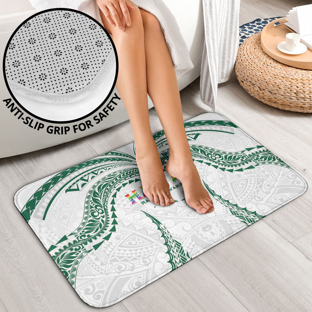 Hawaii Rainbow Warriors Bathroom Set Polynesian Motif White Color