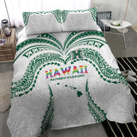 Hawaii Rainbow Warriors Bedding Set Polynesian Motif White Color