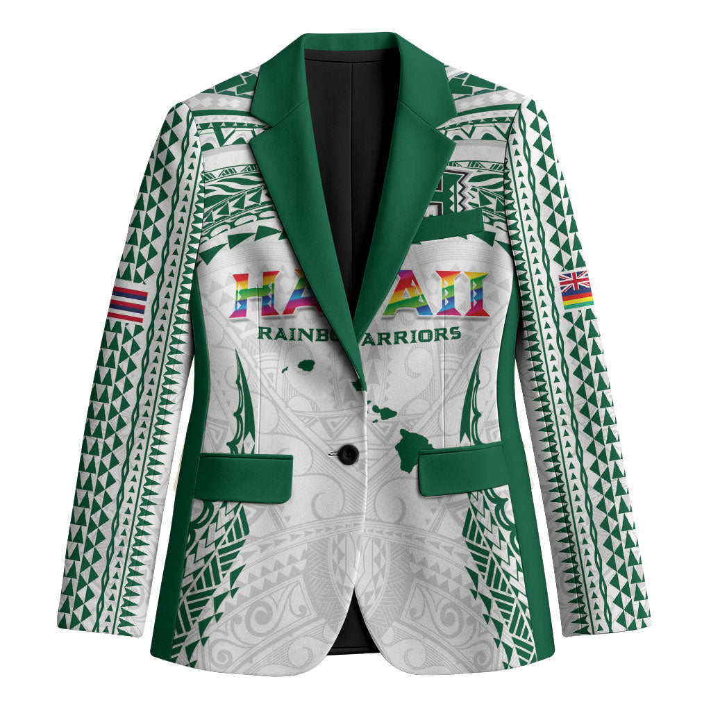 Custom Hawaii Rainbow Warriors Blazer Polynesian Motif White Color