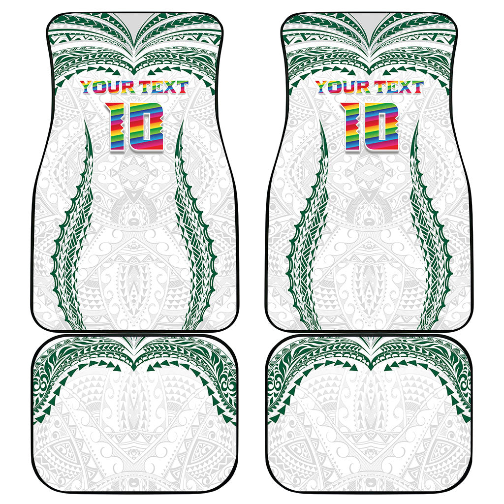 Custom Hawaii Rainbow Warriors Car Mats Polynesian Motif White Color