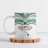 Custom Hawaii Rainbow Warriors Ceramic Mug Polynesian Motif White Color