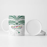 Custom Hawaii Rainbow Warriors Ceramic Mug Polynesian Motif White Color