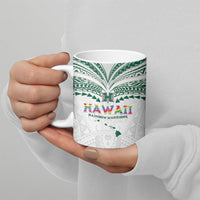Custom Hawaii Rainbow Warriors Ceramic Mug Polynesian Motif White Color
