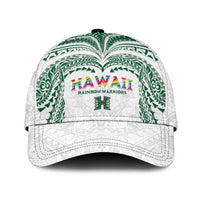 Hawaii Rainbow Warriors Classic Cap Polynesian Motif White Color