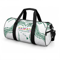 Hawaii Rainbow Warriors Duffle Bag Polynesian Motif White Color