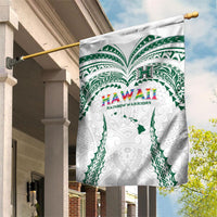 Hawaii Rainbow Warriors Garden Flag Polynesian Motif White Color