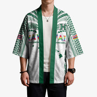 Custom Hawaii Rainbow Warriors Kimono Polynesian Motif White Color