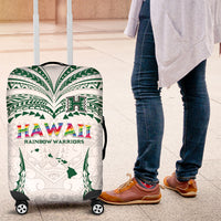 Hawaii Rainbow Warriors Luggage Cover Polynesian Motif White Color