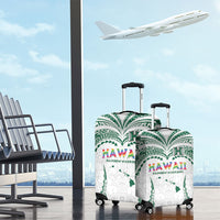 Hawaii Rainbow Warriors Luggage Cover Polynesian Motif White Color