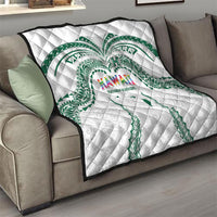 Hawaii Rainbow Warriors Quilt Polynesian Motif White Color
