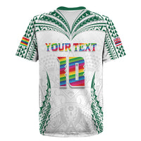 Custom Hawaii Rainbow Warriors Rugby Jersey Polynesian Motif White Color