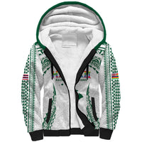 Custom Hawaii Rainbow Warriors Sherpa Hoodie Polynesian Motif White Color