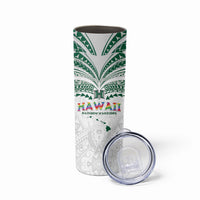 Custom Hawaii Rainbow Warriors Skinny Tumbler Polynesian Motif White Color