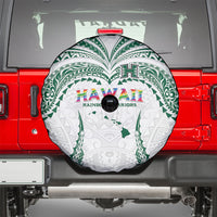 Hawaii Rainbow Warriors Spare Tire Cover Polynesian Motif White Color