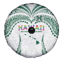 Hawaii Rainbow Warriors Spare Tire Cover Polynesian Motif White Color