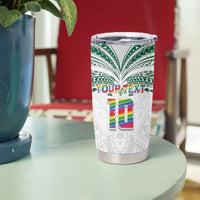 Custom Hawaii Rainbow Warriors Tumbler Cup Polynesian Motif White Color