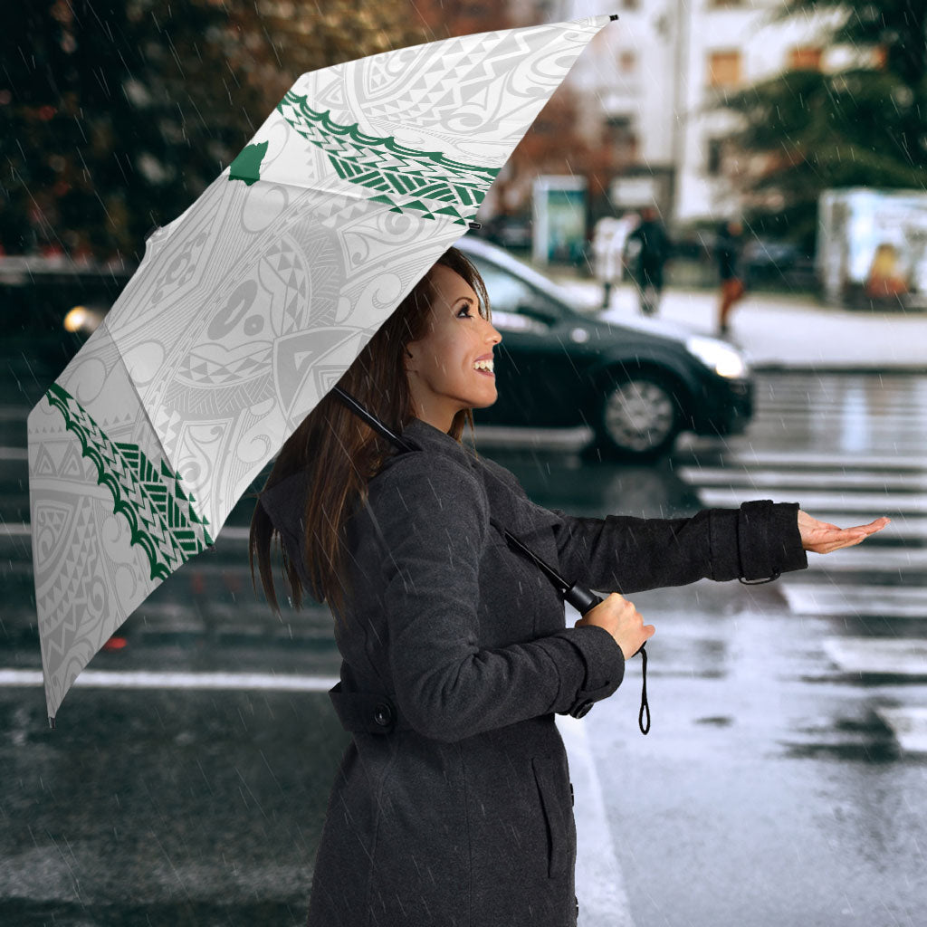 Hawaii Rainbow Warriors Umbrella Polynesian Motif White Color