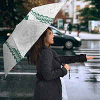 Hawaii Rainbow Warriors Umbrella Polynesian Motif White Color