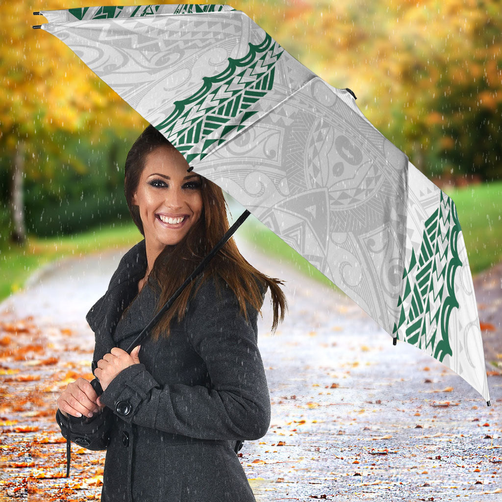 Hawaii Rainbow Warriors Umbrella Polynesian Motif White Color