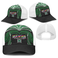 Hawaii Rainbow Warriors Baseball Net Cap Polynesian Motif Black Color