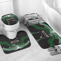 Hawaii Rainbow Warriors Bathroom Set Polynesian Motif Black Color