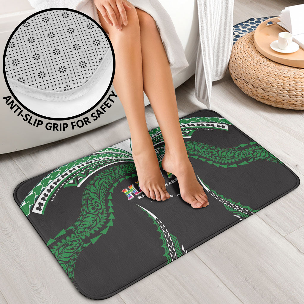 Hawaii Rainbow Warriors Bathroom Set Polynesian Motif Black Color