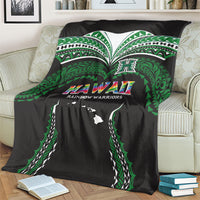 Hawaii Rainbow Warriors Blanket Polynesian Motif Black Color