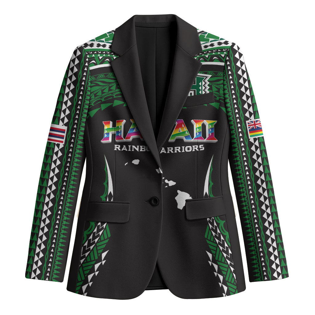 Custom Hawaii Rainbow Warriors Blazer Polynesian Motif Black Color