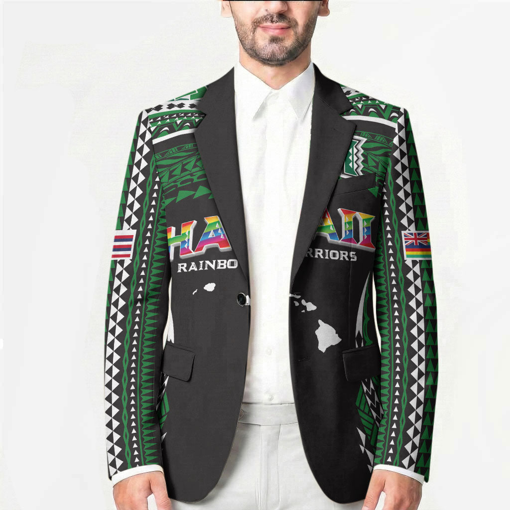 Custom Hawaii Rainbow Warriors Blazer Polynesian Motif Black Color