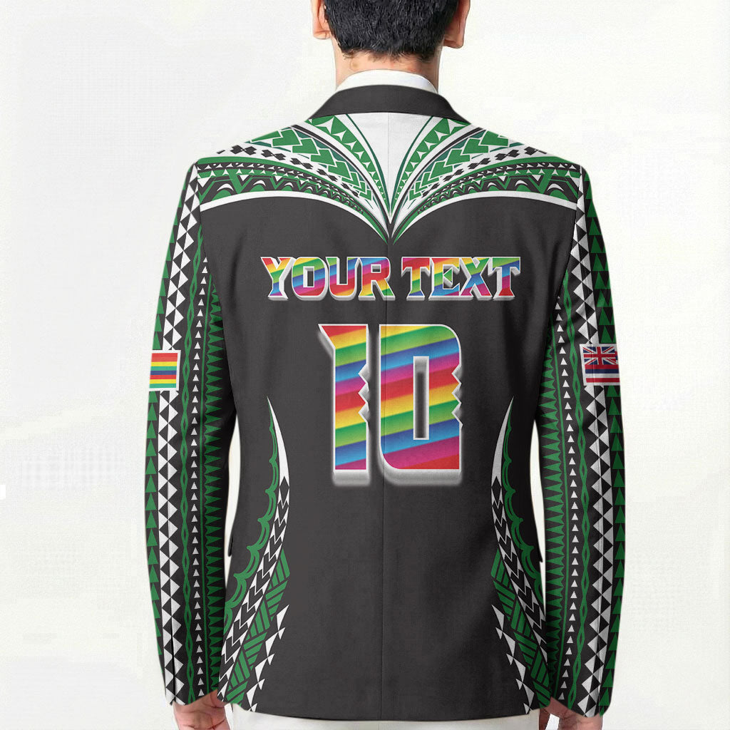 Custom Hawaii Rainbow Warriors Blazer Polynesian Motif Black Color