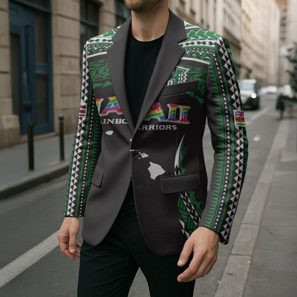 Custom Hawaii Rainbow Warriors Blazer Polynesian Motif Black Color