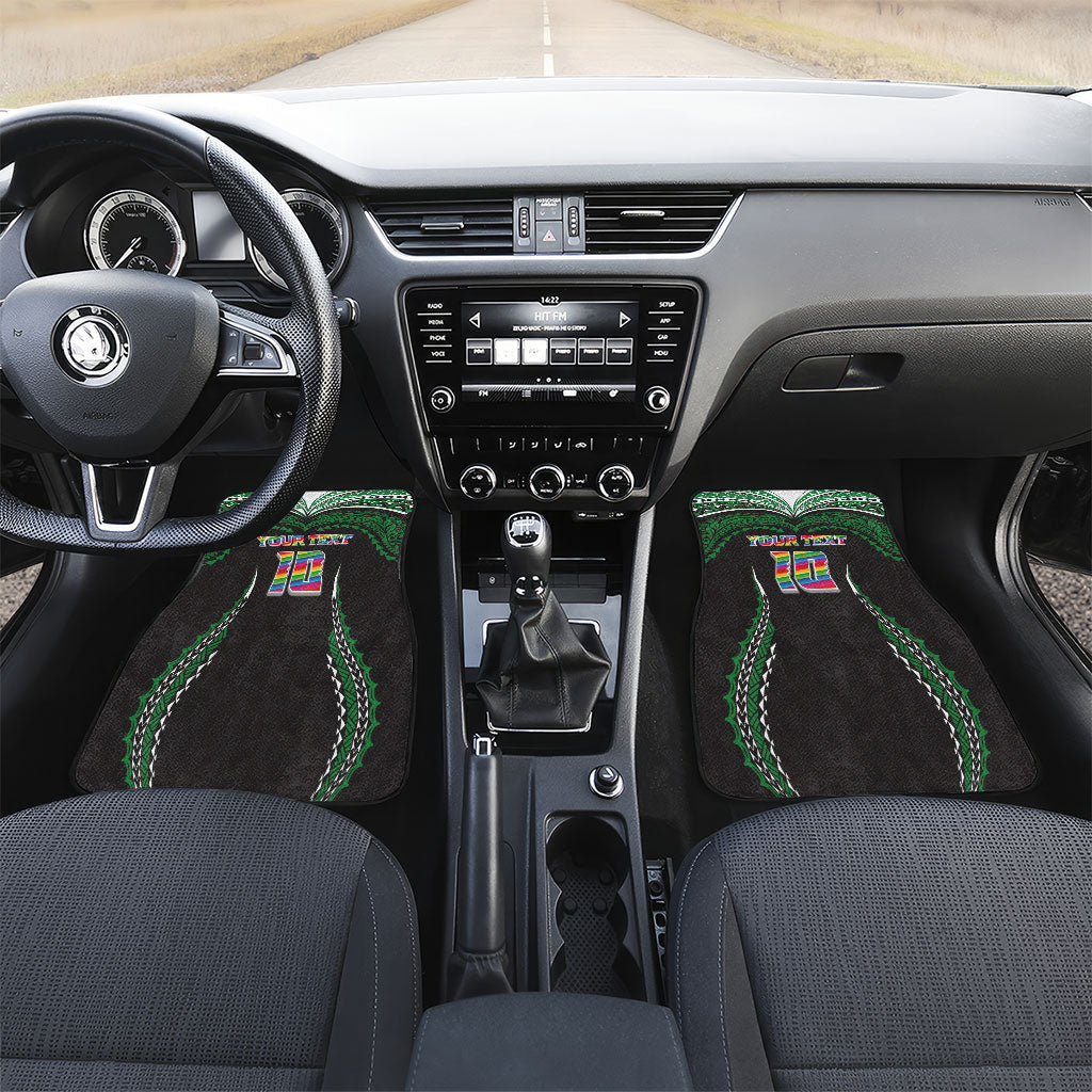 Custom Hawaii Rainbow Warriors Car Mats Polynesian Motif Black Color