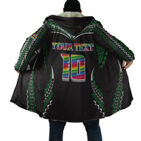 Custom Hawaii Rainbow Warriors Cloak Polynesian Motif Black Color