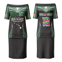 Custom Hawaii Rainbow Warriors Couples Matching Puletasi and Hawaiian Shirt Polynesian Motif Black Color