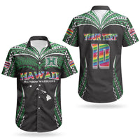 Custom Hawaii Rainbow Warriors Couples Matching Summer Maxi Dress and Hawaiian Shirt Polynesian Motif Black Color