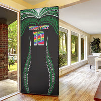 Custom Hawaii Rainbow Warriors Door Cover Polynesian Motif Black Color