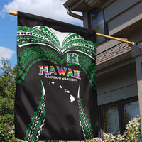 Hawaii Rainbow Warriors Garden Flag Polynesian Motif Black Color