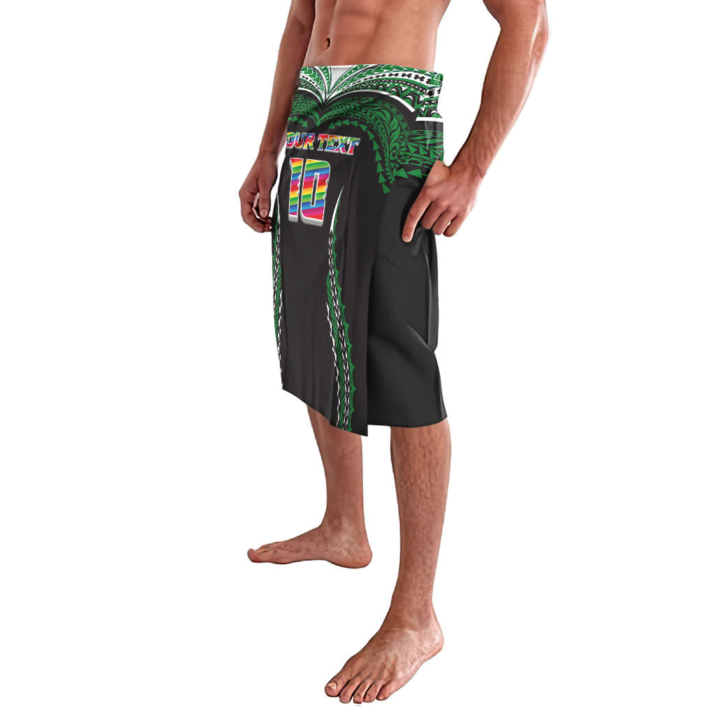 Custom Hawaii Rainbow Warriors Lavalava Polynesian Motif Black Color