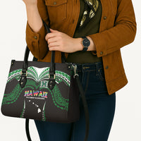 Hawaii Rainbow Warriors Leather Bag Polynesian Motif Black Color