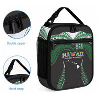 Hawaii Rainbow Warriors Lunch Bag Polynesian Motif Black Color