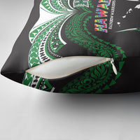 Hawaii Rainbow Warriors Pillow Cover Polynesian Motif Black Color