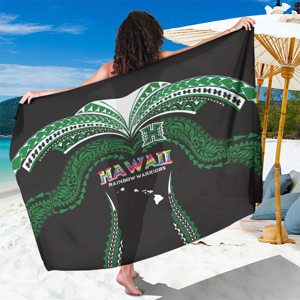 Hawaii Rainbow Warriors Sarong Polynesian Motif Black Color