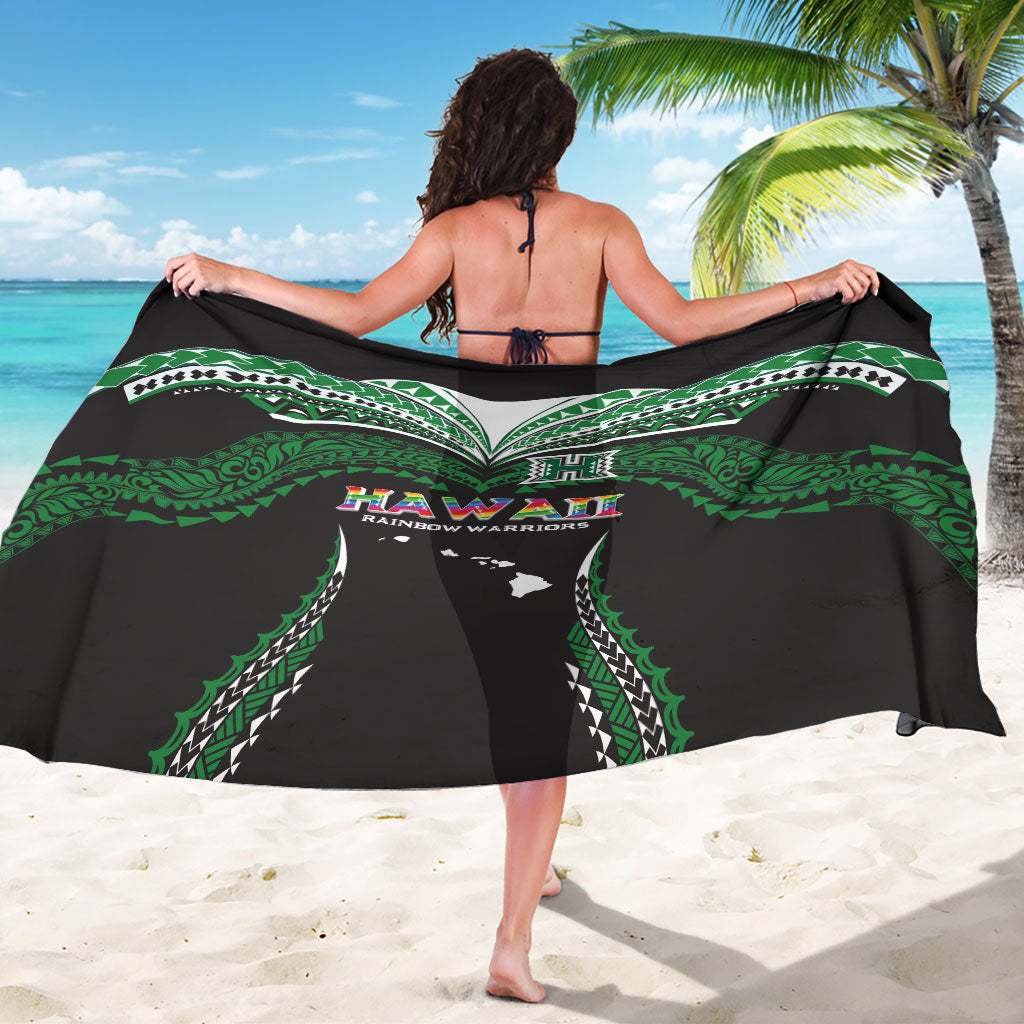 Hawaii Rainbow Warriors Sarong Polynesian Motif Black Color