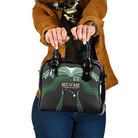 Hawaii Rainbow Warriors Shoulder Handbag Polynesian Motif Black Color